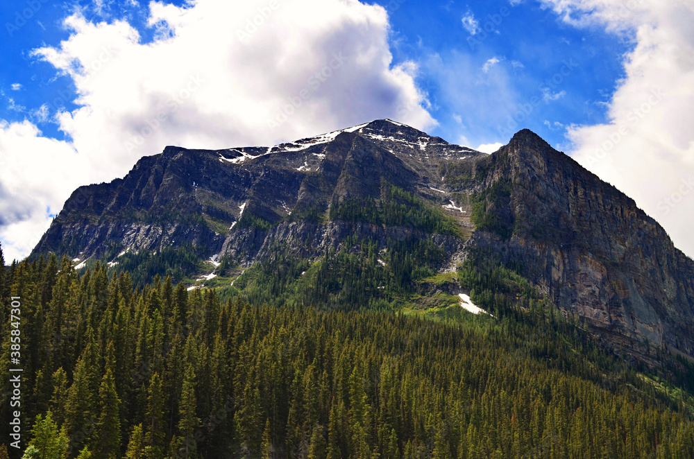 Alberta, Canada - Mountain above Forest by Lake Louise Alberta, Canada - Mountain above Forest by Lake Louise