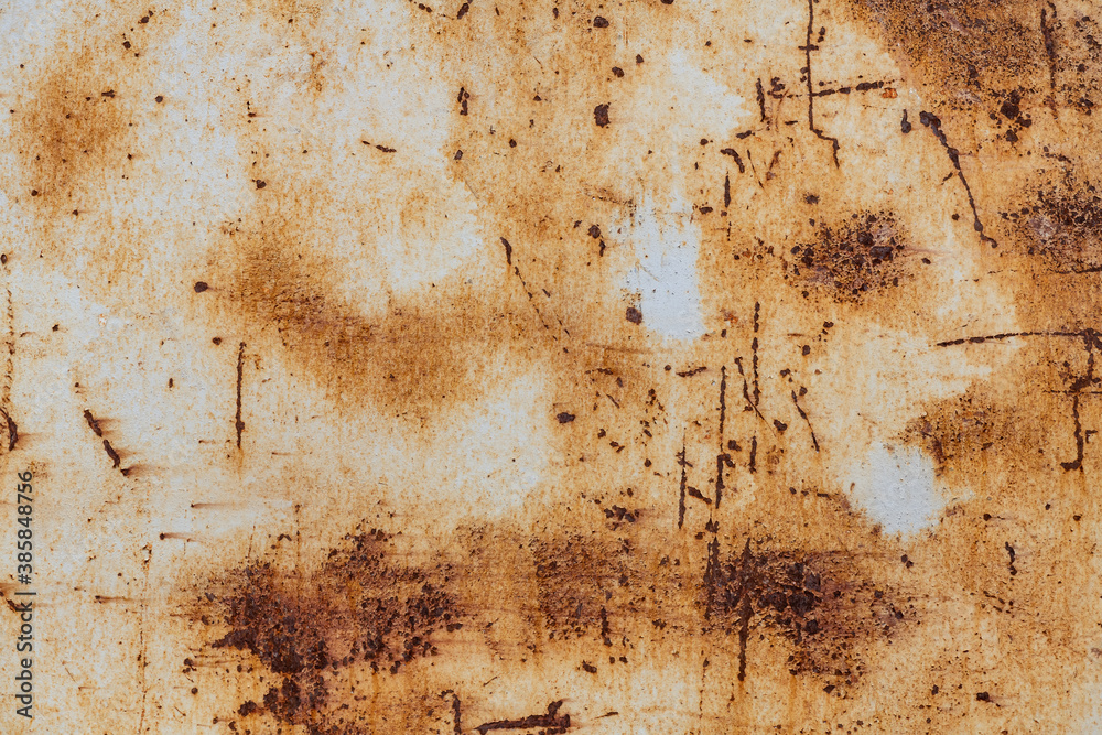 Interesting painted old metal surface with traces of rust, scratches and time damage texture Interesting painted old metal surface with traces of rust, scratches and time damage texture