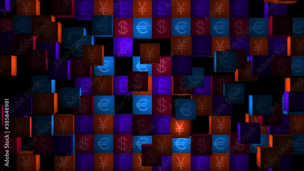 Currencies. Dollar, euro, yen, pound symbols Castling of cells with currencies Currencies. Dollar, euro, yen, pound symbols Castling of cells with currencies