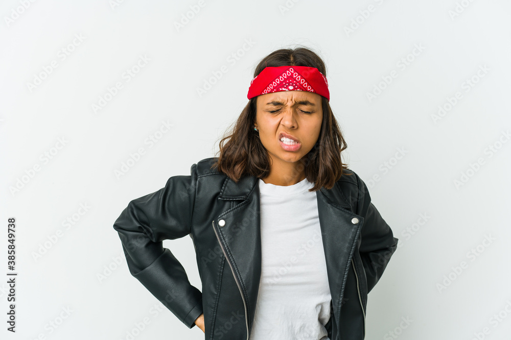 Young latin rocker woman isolated on white background Young latin rocker woman isolated on white background