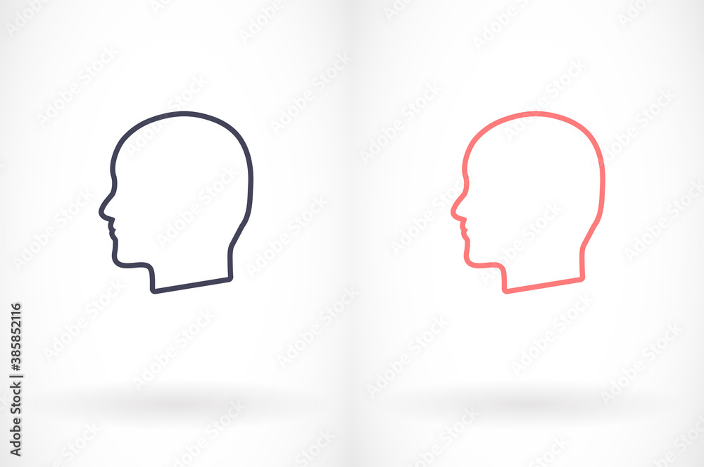 black silhouette vector icon of the profile of the human head.vector icon flat vector vector icon illustration