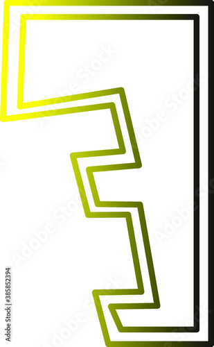 Yellow arabic numeral 3 on white background