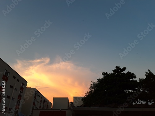 sunset over the city