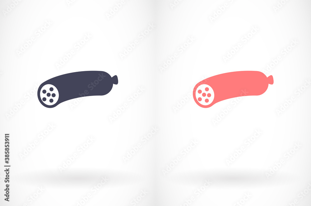 Grill sausage icon. Restaurant icon. Kitchen icon. New trendy sausage vector illustration symbol for shop Grill sausage icon. Restaurant icon. Kitchen icon. New trendy sausage vector illustration symbol for shop