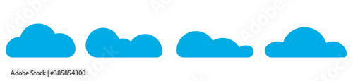 Vector collection of clouds on white background