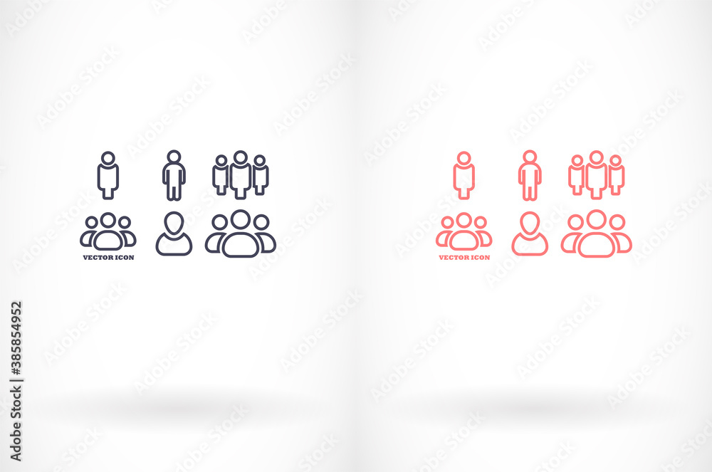 Fotografie Businessman vector icon style many linear people.