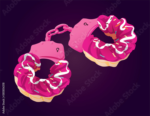 pink doughnut handcuffs