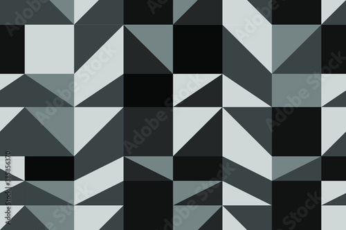 Dark abstract vector texture background. Geometric shapes seamless pattern.