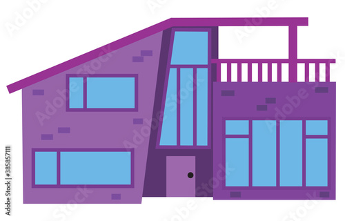 vector illustration of a modern home purple