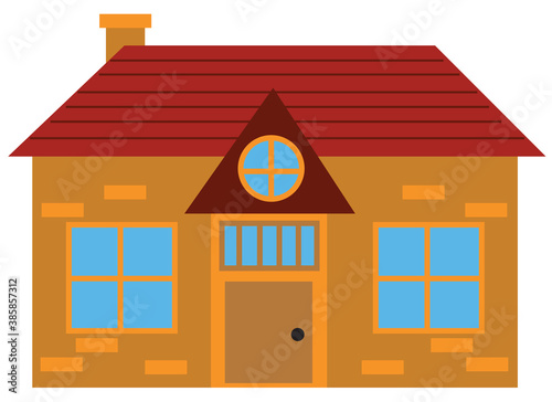 vector illustration of a bungalow house