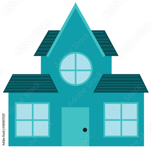 vector illustration of a blue house