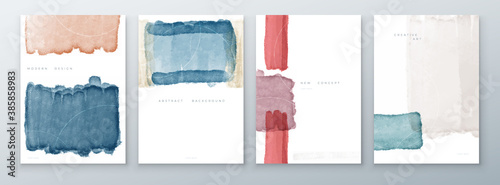 Abstract Minimalistic Watercolor Artwork. Geometric Vector Shape Background Illustration for Print, Poster, Brochure Cover or House Decoration. Simple Contemporary Style