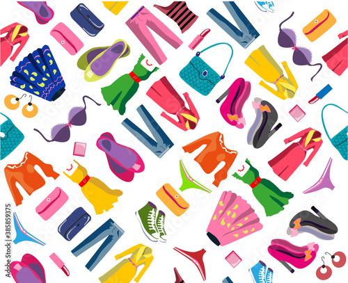 Clothing - vector seamless background