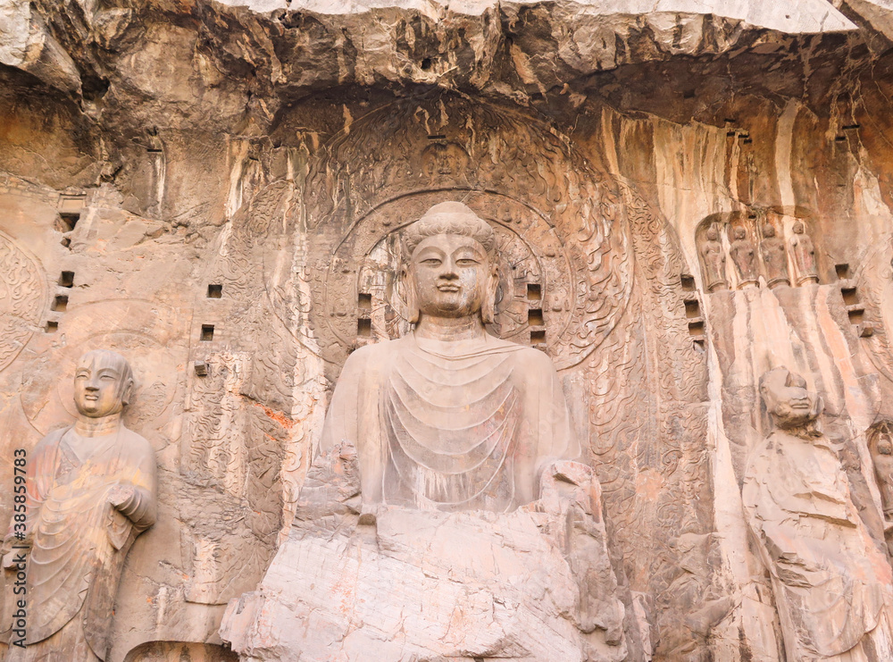 Giant Buddha sculpture in Longmen Grottoes - Luoyang