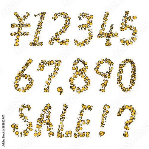 ¥ 1234567890 SALE !? STONE NUMBER ベクターフォント