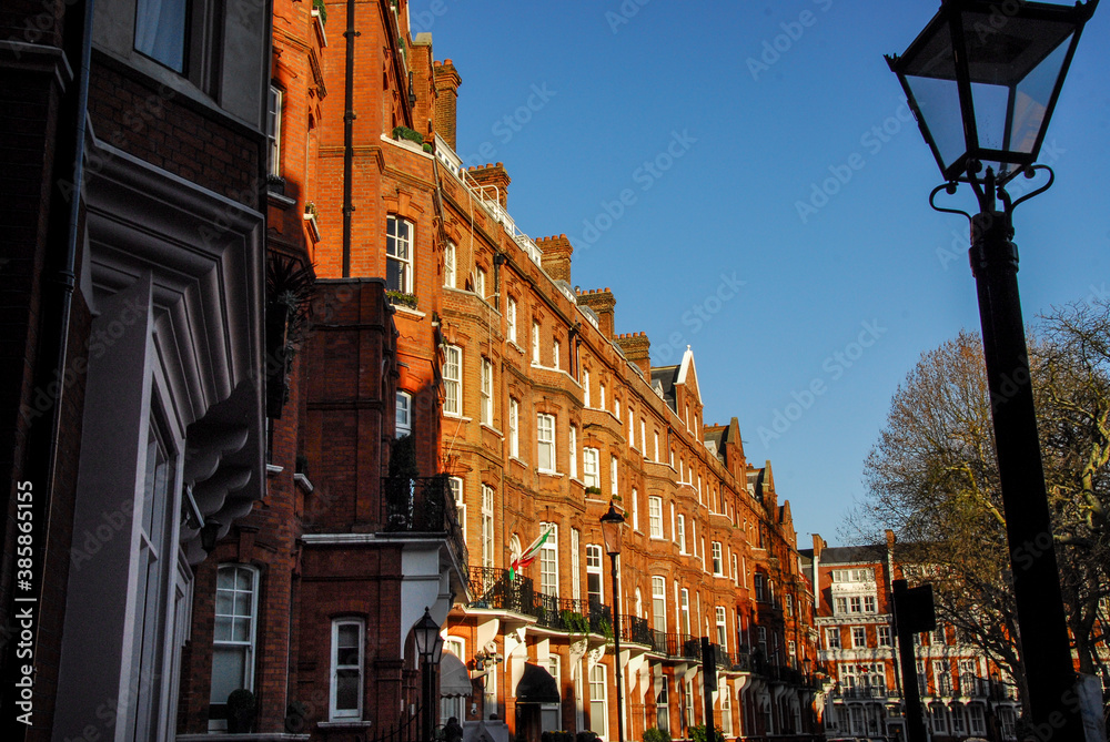 red brick houses, London