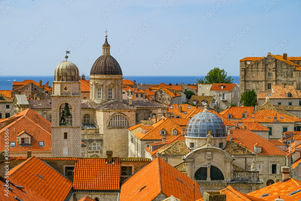View of Dubrovnik's old town roofs, Croatia