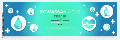 Creative (Powassan  virus) disease Banner Word with Icons ,Vector illustration.	