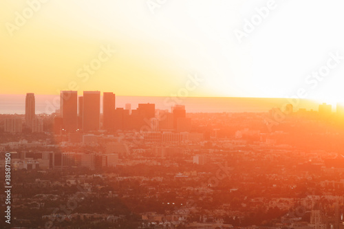 SUNSET AT Griffith Observatory, City view of Los Angeles, California