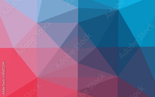 Light Blue  Red vector polygon abstract background.