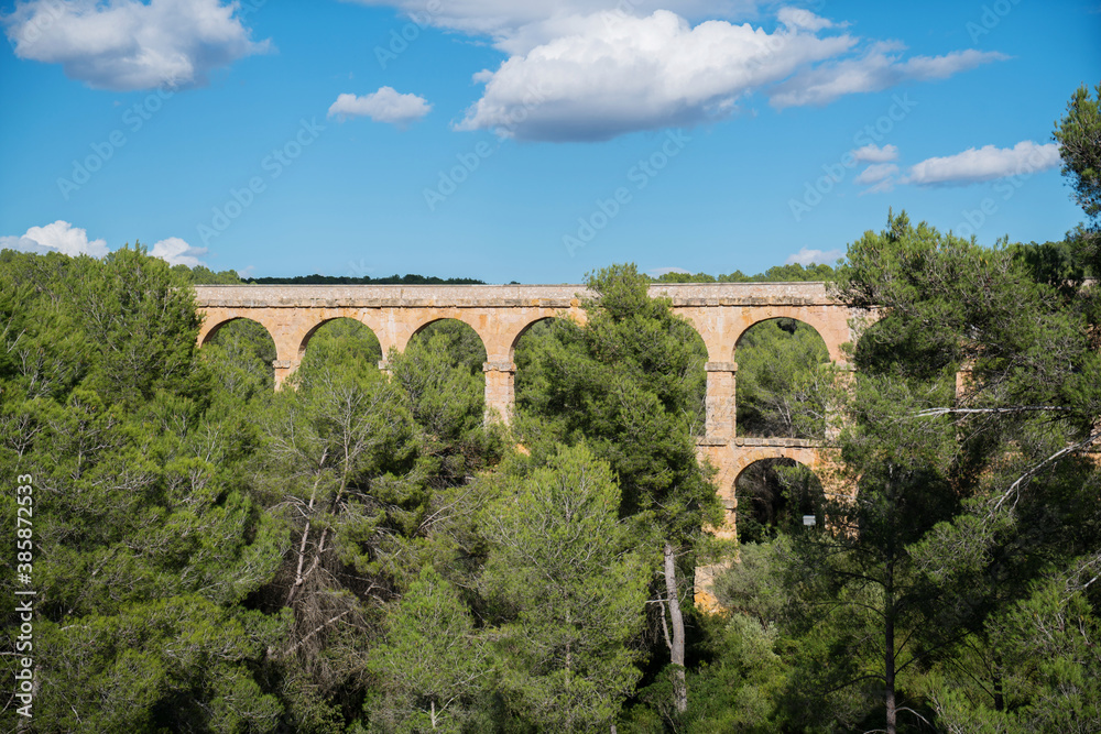 Leveled viaduct bridge in the forest
