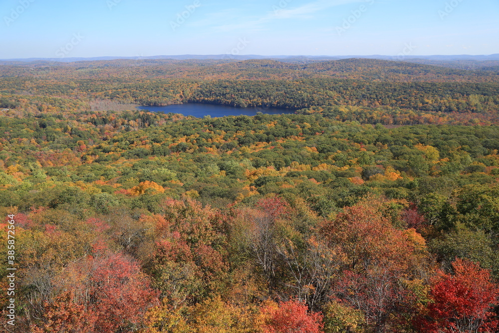 The beauty of autumn colors from a vantage point in upstate New York.
