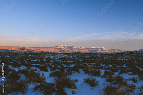 Sunrise at Arches National Park  Utah winter