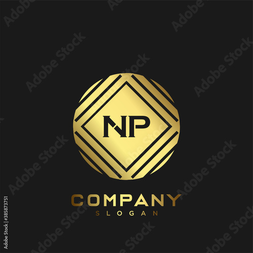 NP Premium monogram letter initials logo. minimalist symbol icon vector design. Luxury logotype Template.
