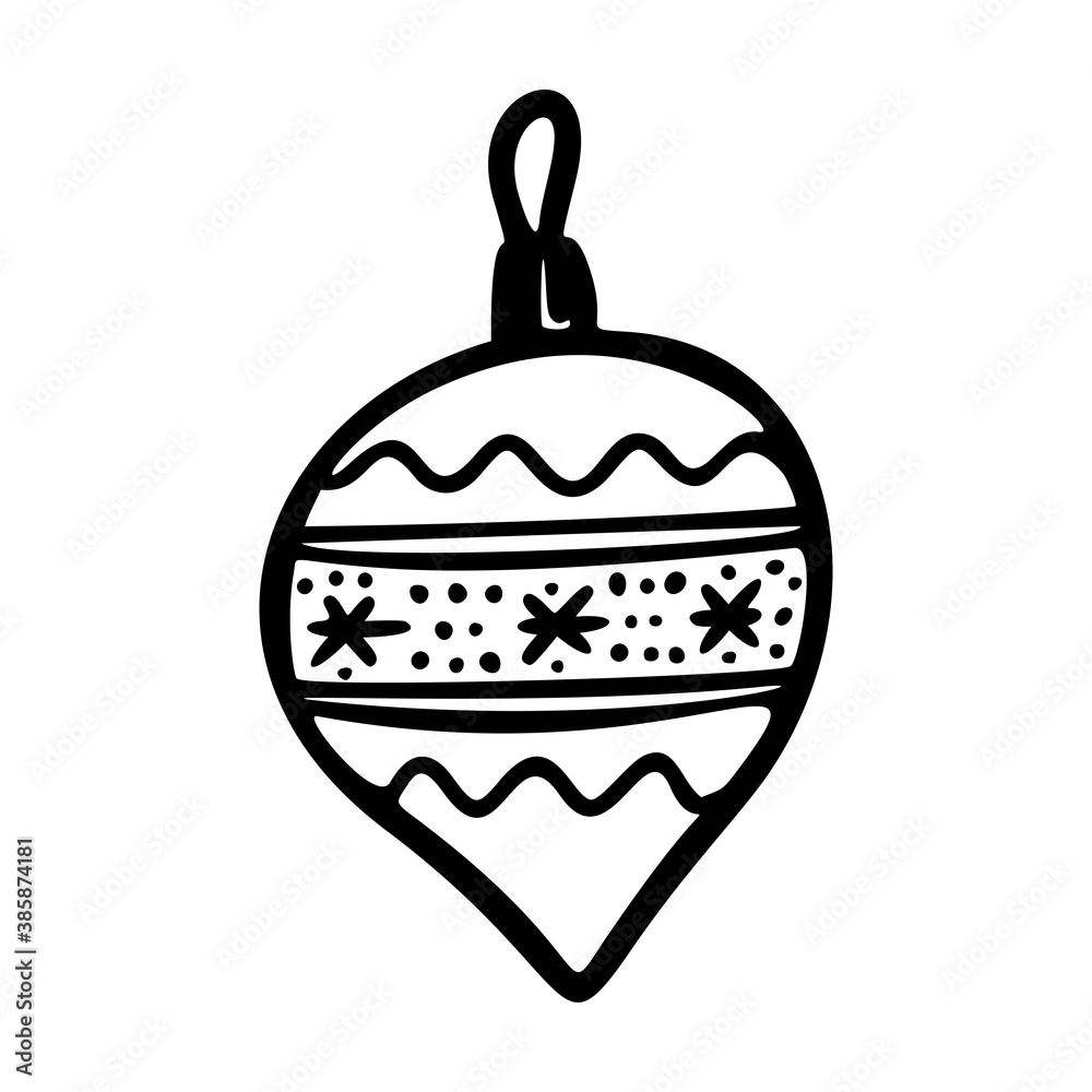 Christmas toy outline hand drawn logo element. Christmas toys hand drawn icon. Modern simple style. Vector illustration isolated on white background. Christmas toy outline hand drawn logo element. Christmas toys hand drawn icon. Modern simple style. Vector illustration isolated on white background.