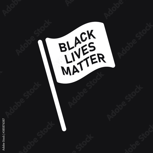 Black lives matter modern logo, banner, design concept, sign, with black and white text on a flat black background.  EPS Vector