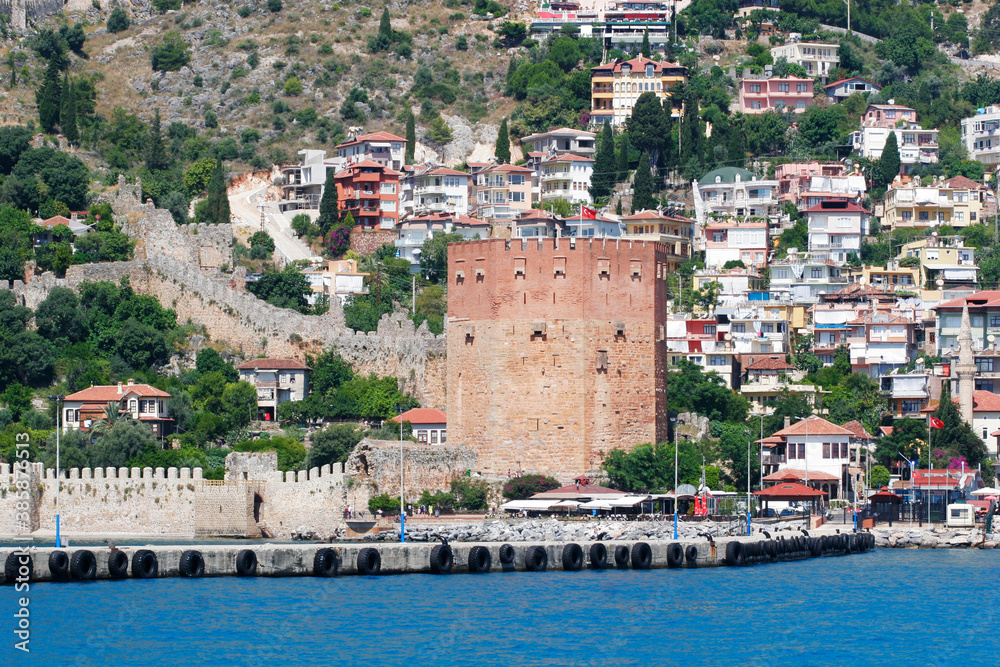 Alanyas' mediterranean coastline and Ottoman castle
