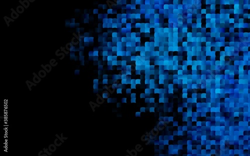 Dark BLUE vector template with crystals  rectangles.