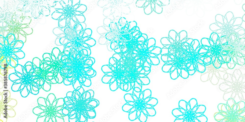 Light Green vector doodle background with flowers. Light Green vector doodle background with flowers.