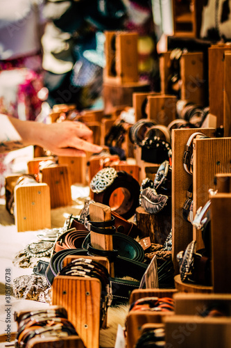 Closeup of decorative item sold in a souvenir shop for tourist in the downtown
 photo