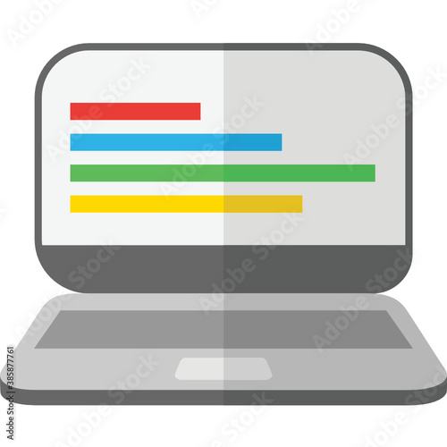laptop computer monitor with graph on screen