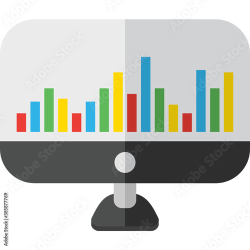 computer monitor with graph