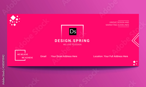 trendy flat and modern email signature template for professional