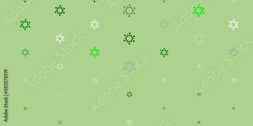Light Green vector background with covid-19 symbols.