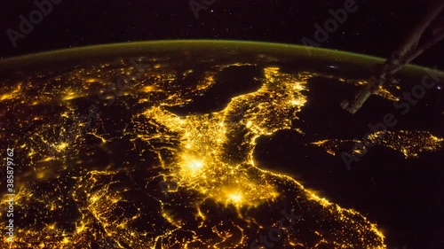 Planet Earth at Night Seen from the ISS: 4k timelapse from the United Kingdom to the Indian Ocean. Created from Public Domain images, courtesy of NASA JSC