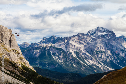 A classic landscape view of the Dolomites in Italy