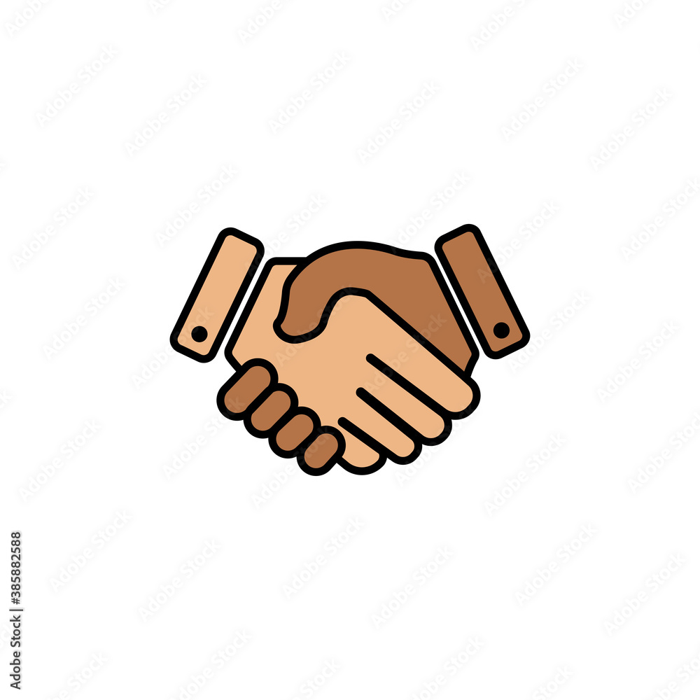 Hand shake flat symbol. Design template vector Hand shake flat symbol. Design template vector