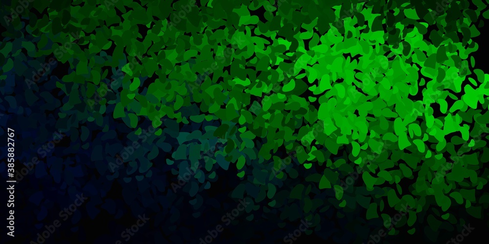 Dark green vector texture with memphis shapes.