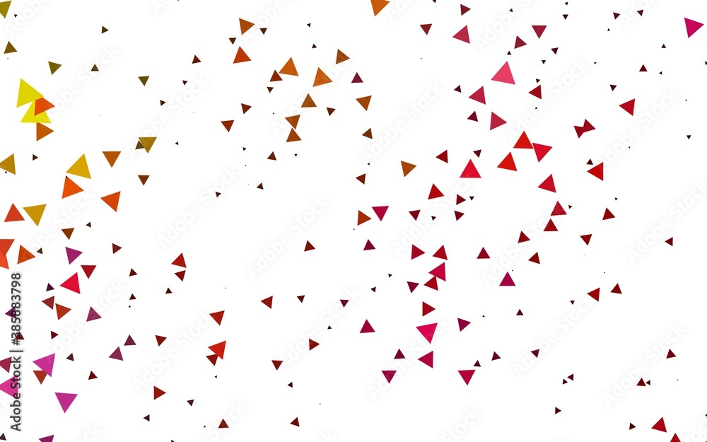 Light Pink, Yellow vector backdrop with lines, triangles.