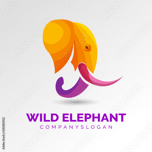 elephant head gradient logo