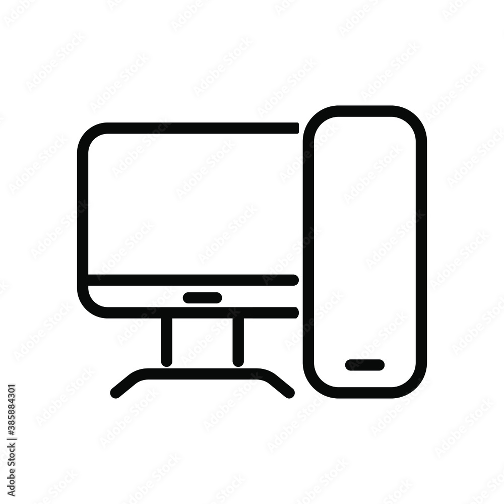 Computer, pc, desktop web line icon, outline isolated on white background EPS Vector Computer, pc, desktop web line icon, outline isolated on white background EPS Vector