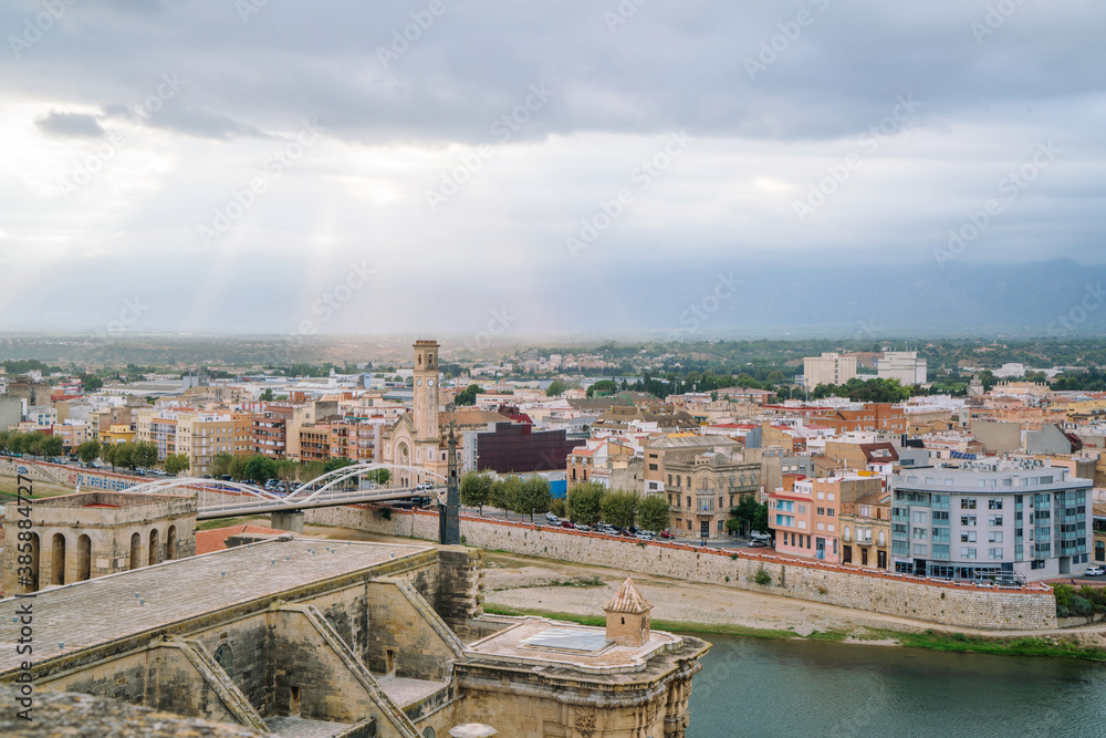 View on historic Tortosa city from above