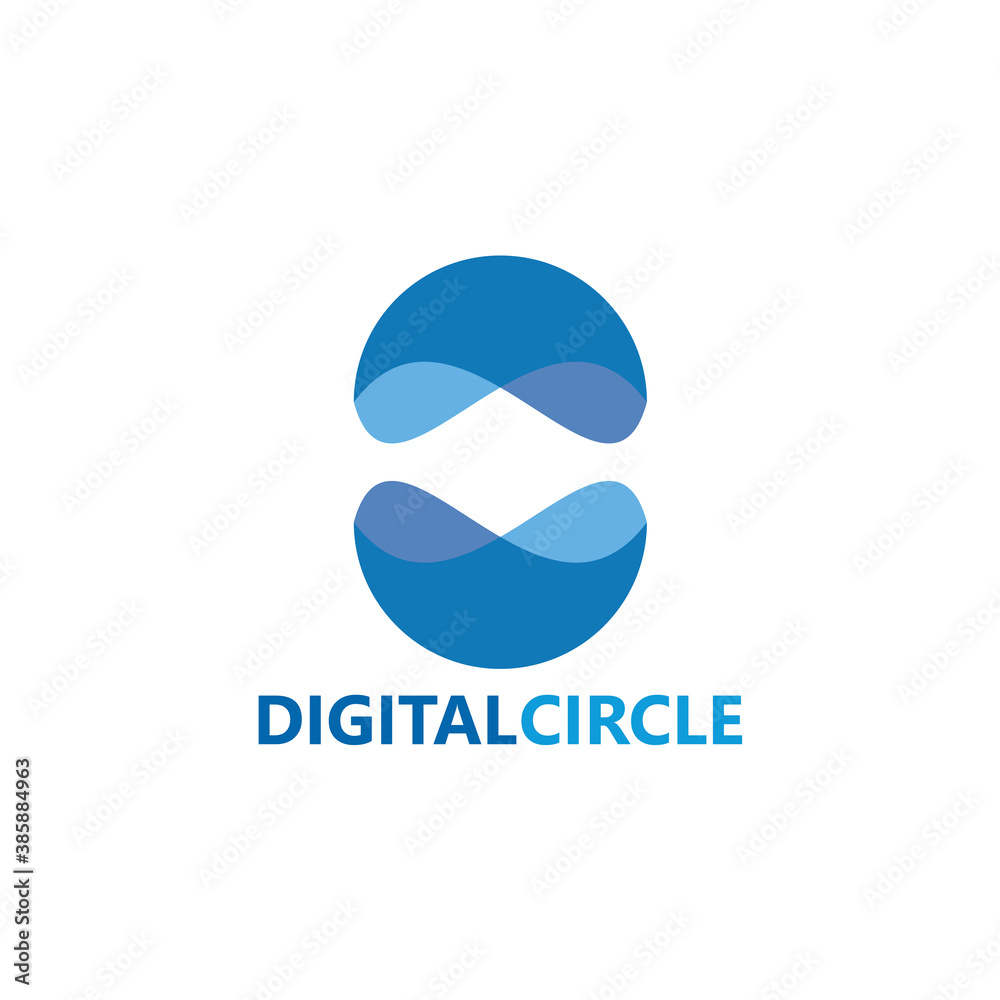 Digital circle logo template design vector Digital circle logo template design vector