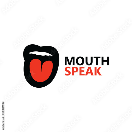 Mouth speak logo template design vector