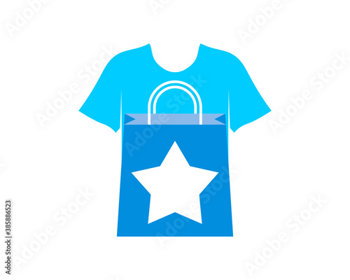 Blue clothes with shopping bag inside