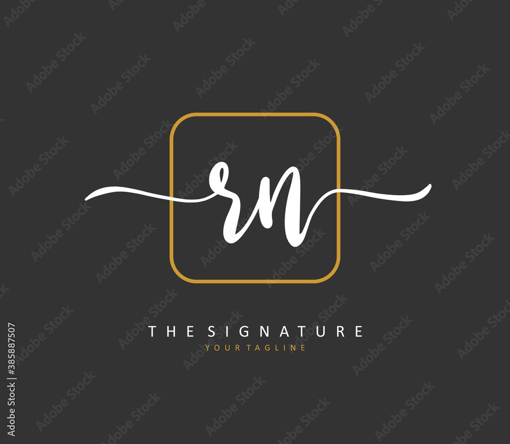 R N RN Initial letter handwriting and signature logo. A concept handwriting initial logo with template element. R N RN Initial letter handwriting and signature logo. A concept handwriting initial logo with template element.